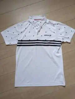 【美品】脱・無難！adidas モノトーンデザイン 高機能ポロシャツ