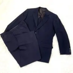 メンズ スーツ セットアップ XL相当 ネイビー 通年 ゆったり ビジネス 仕事