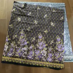 インドネシア生地　黒×紫×金