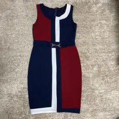 新品 DAZZY ネイビー/レッド/ホワイト タイトドレス S