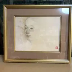 藤井勉　大判限定人物画 少女の肖像画 額装品 藤井勉 大判限定人物画 少女の肖像画 額装品 - メルカリ