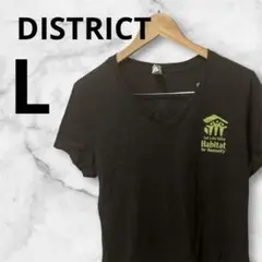 DISTRICT VネックTシャツ Lサイズ 黒