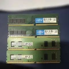 Crucial/Samsung DDR4メモリ 4G 4枚　合計16G