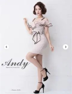 Andy ミニドレス ベージュ フリル リボン