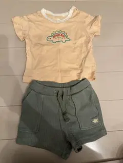 恐竜プリントTシャツとショートパンツセット