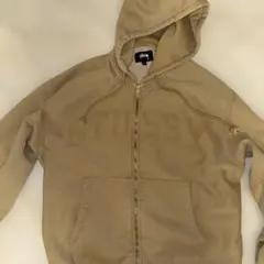 Stussy ベージュ ジップアップパーカー M