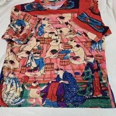チャイハネ浮世絵風 猫柄 半袖Tシャツ 未使用品のサムネイル