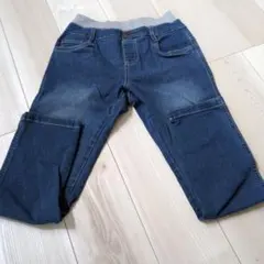 ダークブルーデニム長ズボン 150cm