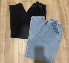 ウエストゴムデニムパンツ2点セット