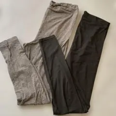 マタニティレギンス 2枚セット グレー ブラック スパッツ10分丈