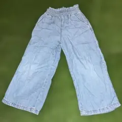 GU キッズ デニム ワイドパンツ110