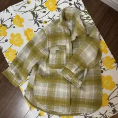 ZARA 長袖シャツ サイズ6 マスタードイエローと白チェック