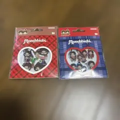 モンチッチ ぷっくりシール 赤チェック 青チェック 2点セット ドロップシール