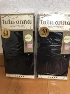 tutuanna 40デニール 黒タイツ 2足 M-Lサイズ