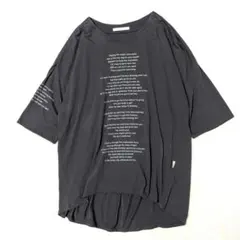 アヤン　オーバーサイズロゴＴシャツ　コットン100%　チャコールグレー　38のサムネイル