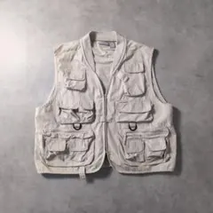 90s Ausable フィッシングベスト ベージュ L グッドレギュラー 釣り 
