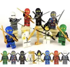 レゴ 互換 ニンジャ ゴー ミニフィグ８体セット 忍者 武器 剣 ソード 手裏剣