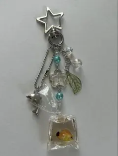 フルティガーエアロイメージビーズストラップ 黄色の魚②