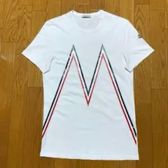 モンクレール ホワイト ブルーライン ロゴ サイズM Tシャツ 3S251 