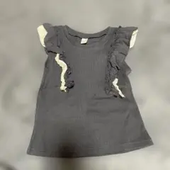 グレー フリル付き Tシャツ 100