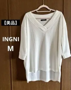 【即購入OK】INGNI(イング)リブ Vネック 半袖Tシャツ 5分袖 トップス