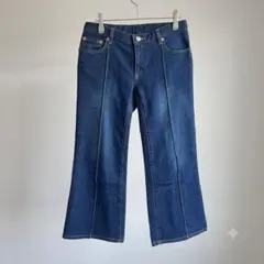 脚長効果INDIVIセンターシーム デニムパンツ インディゴ36 S相当ジーンズのサムネイル