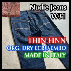 【初日割】nudie jeans THIN FINN ECRU EMBO 紺31