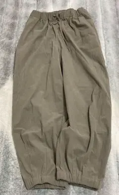 コーデュロイ ベージュ ワイドパンツ