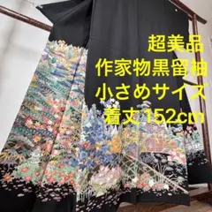 超美品　黒留袖　作家物 正絹 袷 広衿　現代　152 虹色　小さめ　S