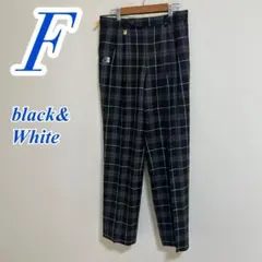 Black & White チェック柄 ロングパンツ メンズ F カジュアルのサムネイル