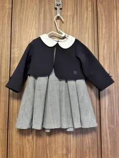 フォーマルドレス ネイビーとグレーチェック