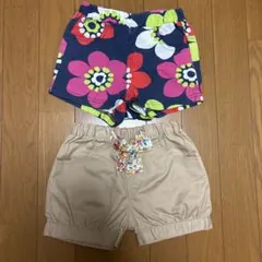 マザウェイズ　花柄　ショートパンツ 90サイズのサムネイル
