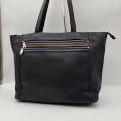 Paul Smith マルチストライプハンドル レザートートバッグ グレー