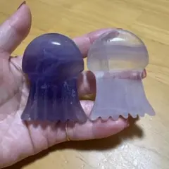 天然石フローライト くらげちゃんカービングセット