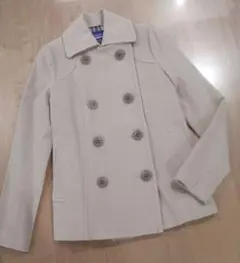 美品バーバリーブルーレーベル　ピーコート　ベージュ　チェック　38