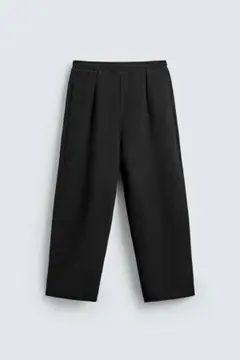 ZARA　ワイドレッグプリーツジョガーパンツ 　ブラック