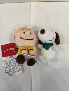 PEANUTSスヌーピー チャーリーブラウンマスコット 2点セット キーホルダー