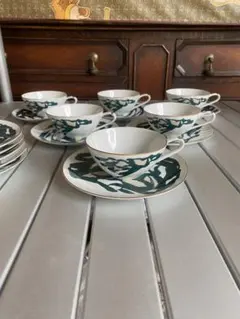 ノリタケ　ティーカップ&ソーサー　6客　皿　アンティーク　ヴィンテージ　レトロ