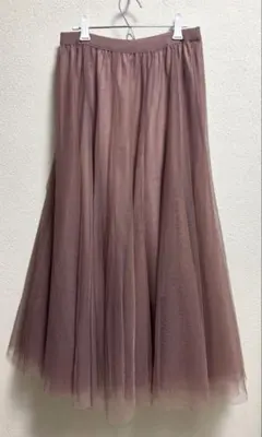 【GRL】ボリュームロングチュールスカート［at118］濃いピンク