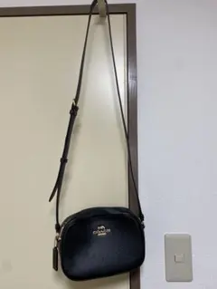 COACH ブラックレザー ショルダーバッグ
