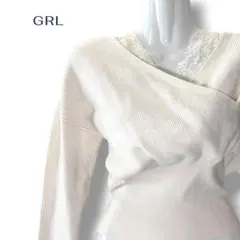 GRL グレイル レディース レースインナー切り替え カシュクール リブニット
