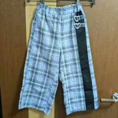 チェック柄ワイドパンツ 130cm