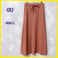 【GU】 ジーユー (L) ワッフルフレアロングスカート