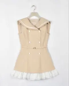 ANDMARY Daisy velour mini dress beige - メルカリ