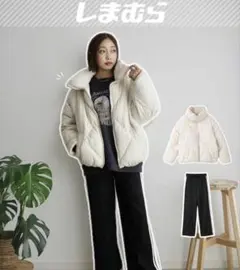 未使用品✨アイボリー キルティング ダウンジャケット