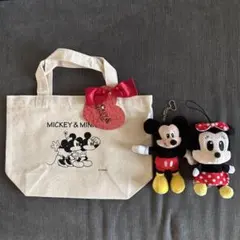ディズニー　ミッキー　ミニー　マスコット　ぬいぐるみ　トートバッグ