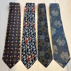 【超美品・豪華4本セット】イタリア製・ブランドネクタイまとめ売り シルク100%