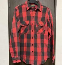 90s OshKosh オシュ ネルシャツ ヘビネル 赤黒ブロック バッファロー