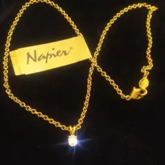 NAPIER　ネイピア　ゴールド　ネックレス　ラインストーン　ダイアモンド