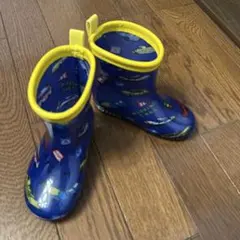 子供用　長靴 15cm 青 車　レインシューズ　レインブーツ